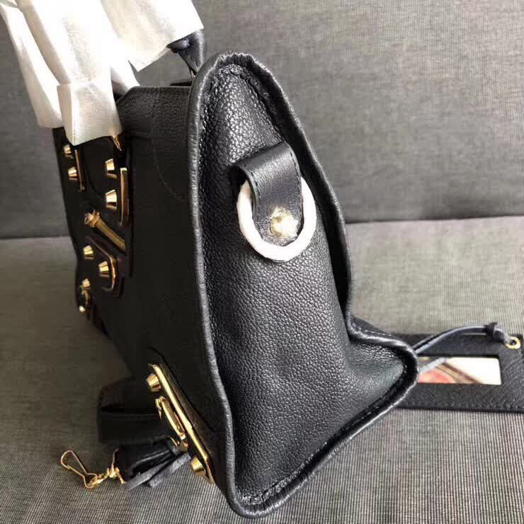 BALENCIAG巴黎世家 機車包 30cm原版山羊皮配金邊 手提肩背斜挎包  BL1379